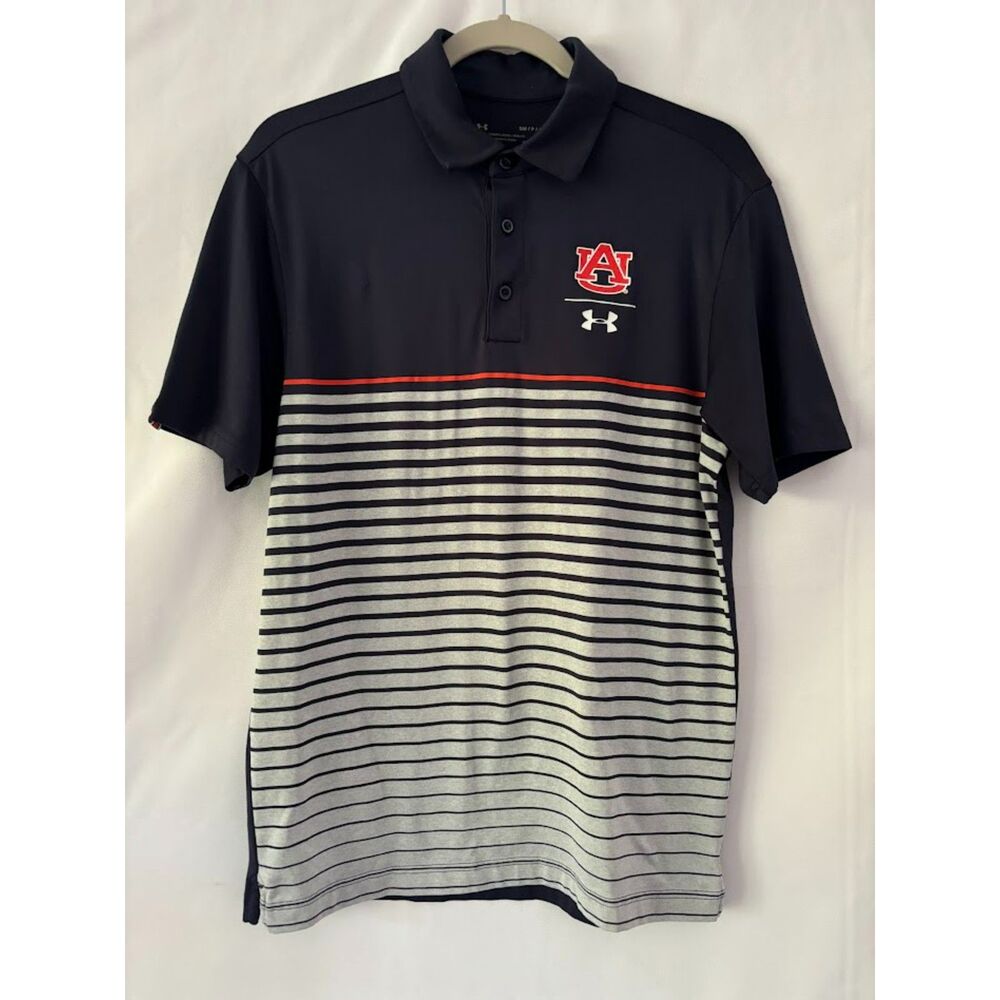 Men's Auburn Tigers Polo Golf Under Armor Shirt Size Small, preowned
